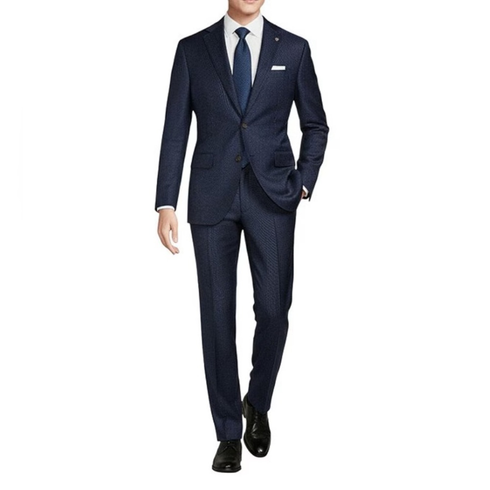 NWT Daniel Cremieux 2-Piece Navy‎ Blue 100% Wool Suit Size 44x38L Office Formal